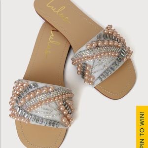 Lulu's Quirly White Multi Beaded Sandals